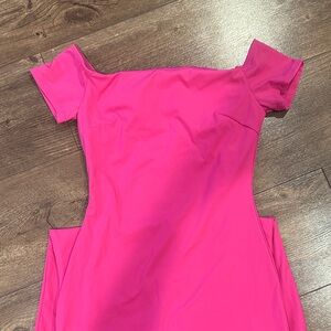 Popilush- Dress with built in compression,Pink Off-Shoulder Dress
